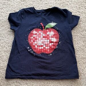 The Children's Place Navy Tee with Sparkling Red Apple